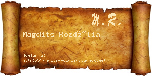 Magdits Rozália névjegykártya